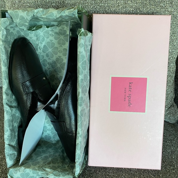 kate spade Shoes - NWT Kate Spade Fur Lined Leather Slides, Black, size 7.5